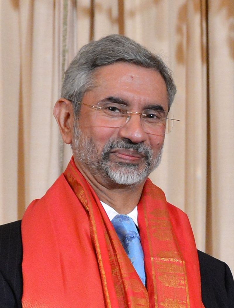 S. Jaishankar wearing a red stole at a Diwali event in Washington